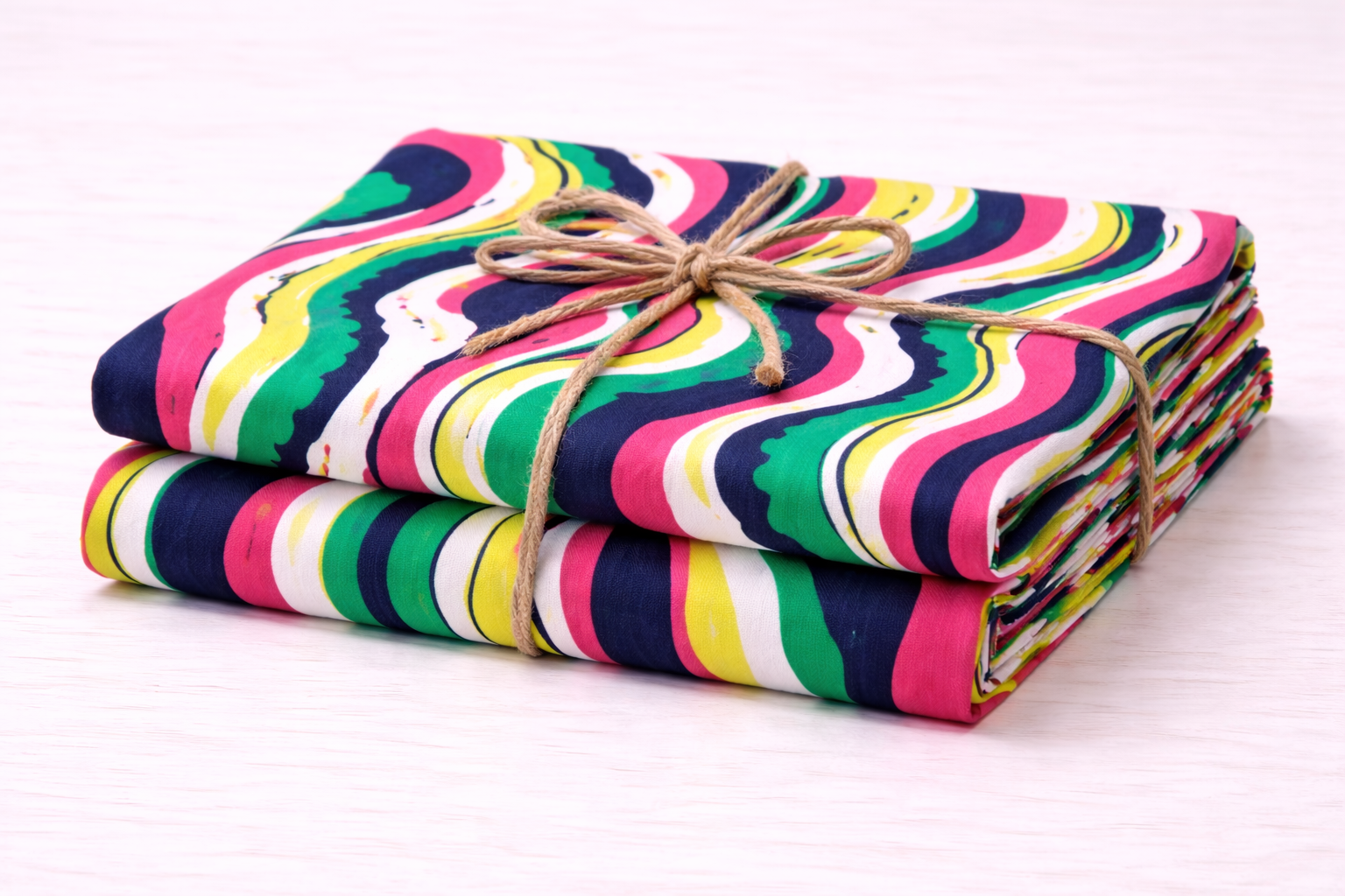 Cotton Bedsheet with Wave design - multi color - Image 3