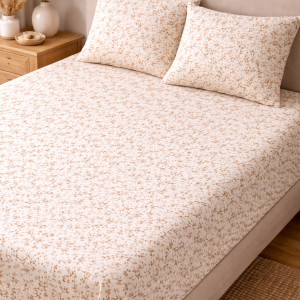 Cotton Single Size Bedsheet  – Blue Floral