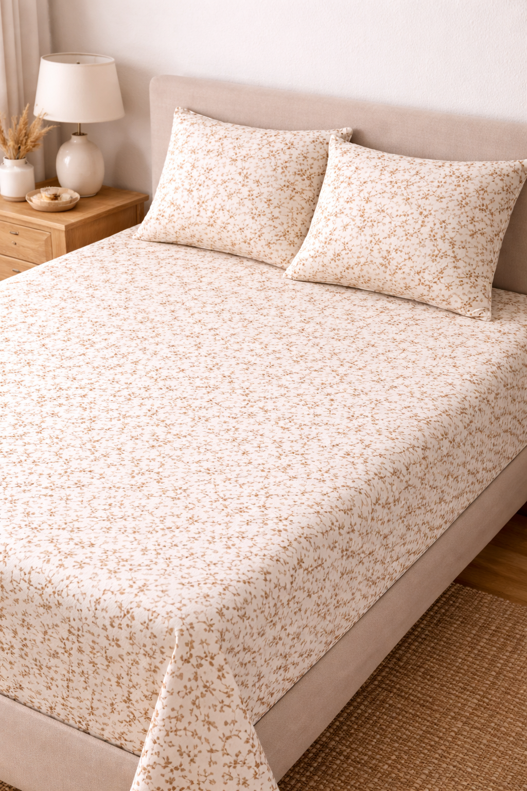 Cotton Single Size Bedsheet – Blue Floral