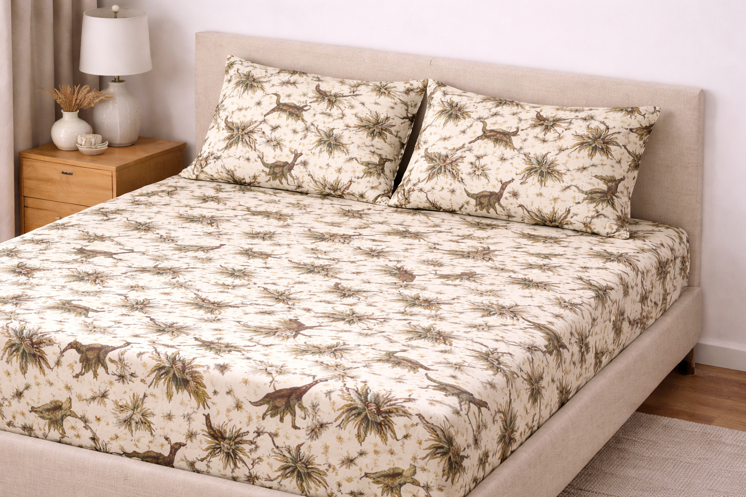 Cotton Bedsheet with DINOSOUR PRINTS