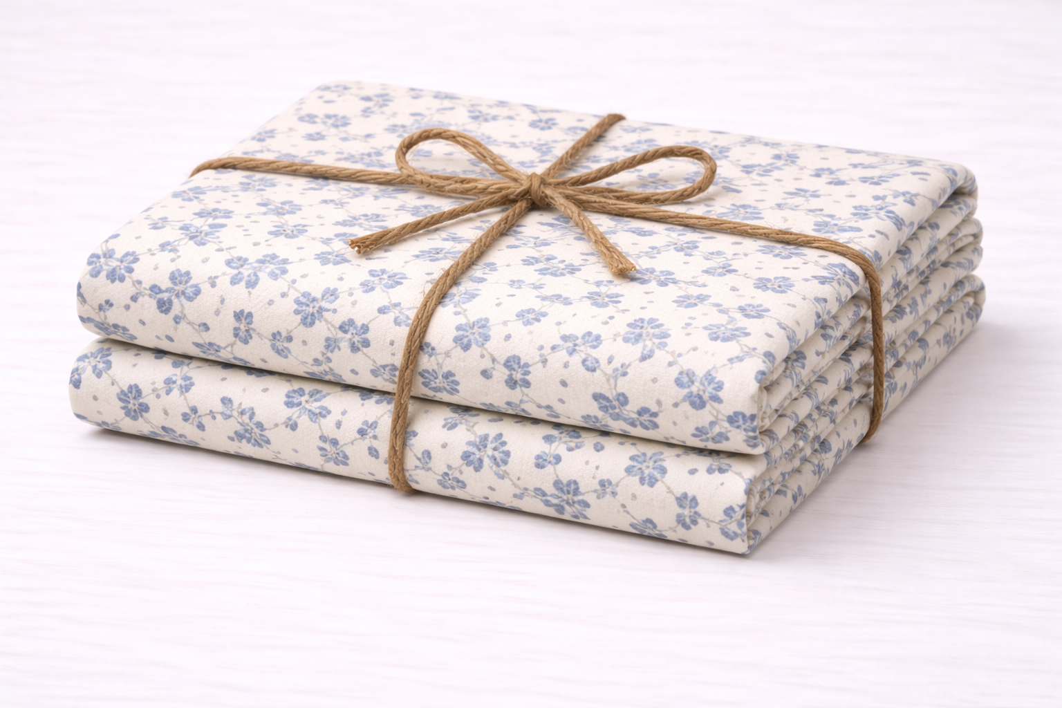 Cotton Bedsheet with -Baze with Blue floral - Image 2