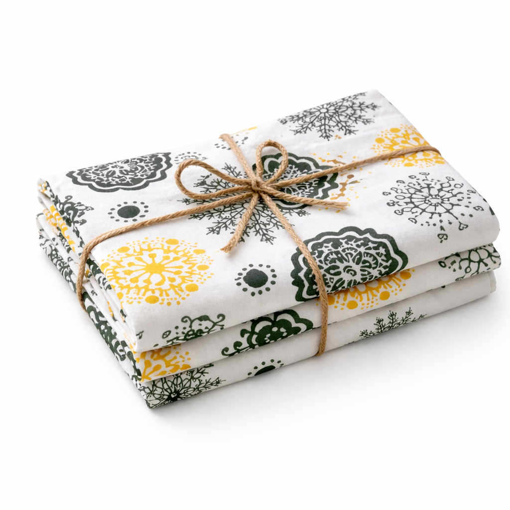 Cotton Bedsheet with - White Green floral - Image 4