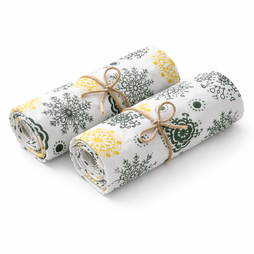 Cotton Bedsheet with - White Green floral - Image 3