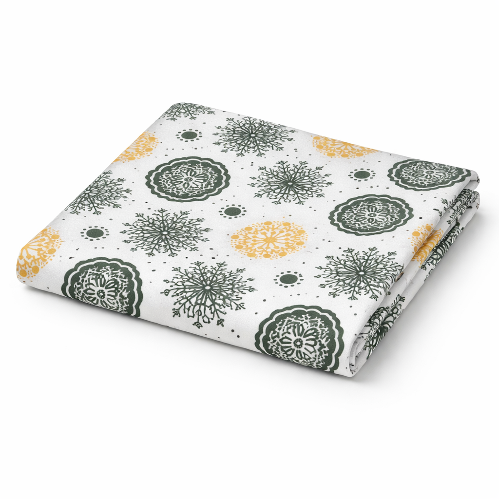 Cotton Bedsheet with - White Green floral - Image 2