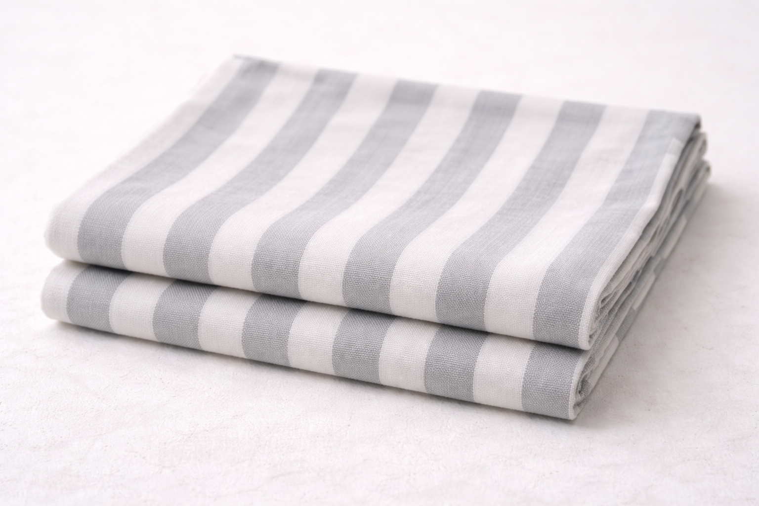 Cotton Bedsheet with - Gray Stripe - Image 4