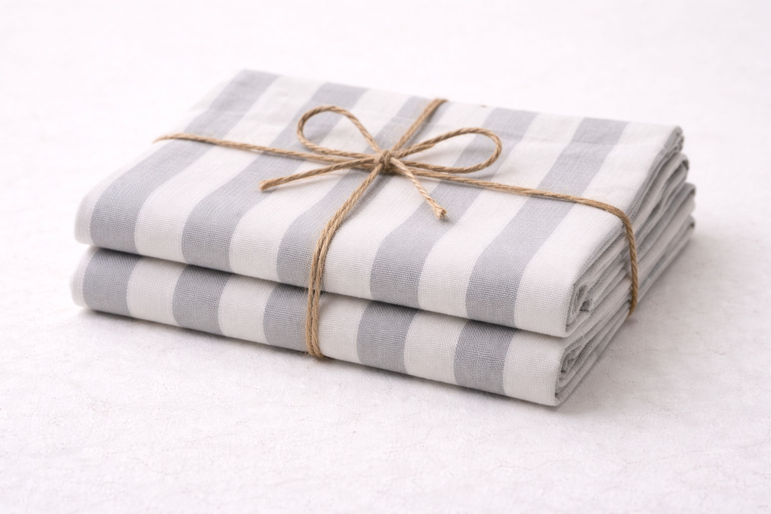 Cotton Bedsheet with - Gray Stripe - Image 3