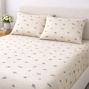 Cotton Bedsheet with Baze small print (dot )
