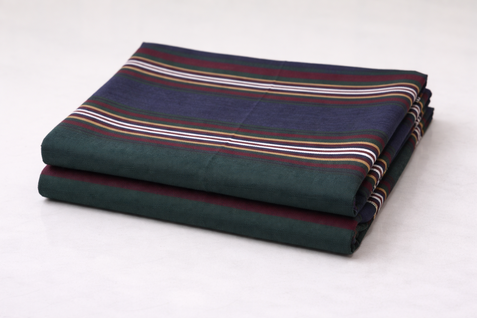 Cotton Bedsheet with Green Stripe - Image 2