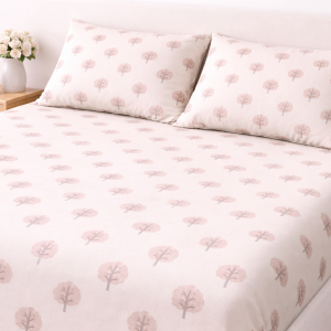 Cotton Bedsheet with - White Tree