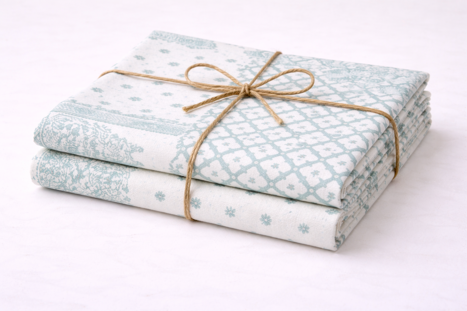 Cotton Bedsheet with Green Design - Image 3