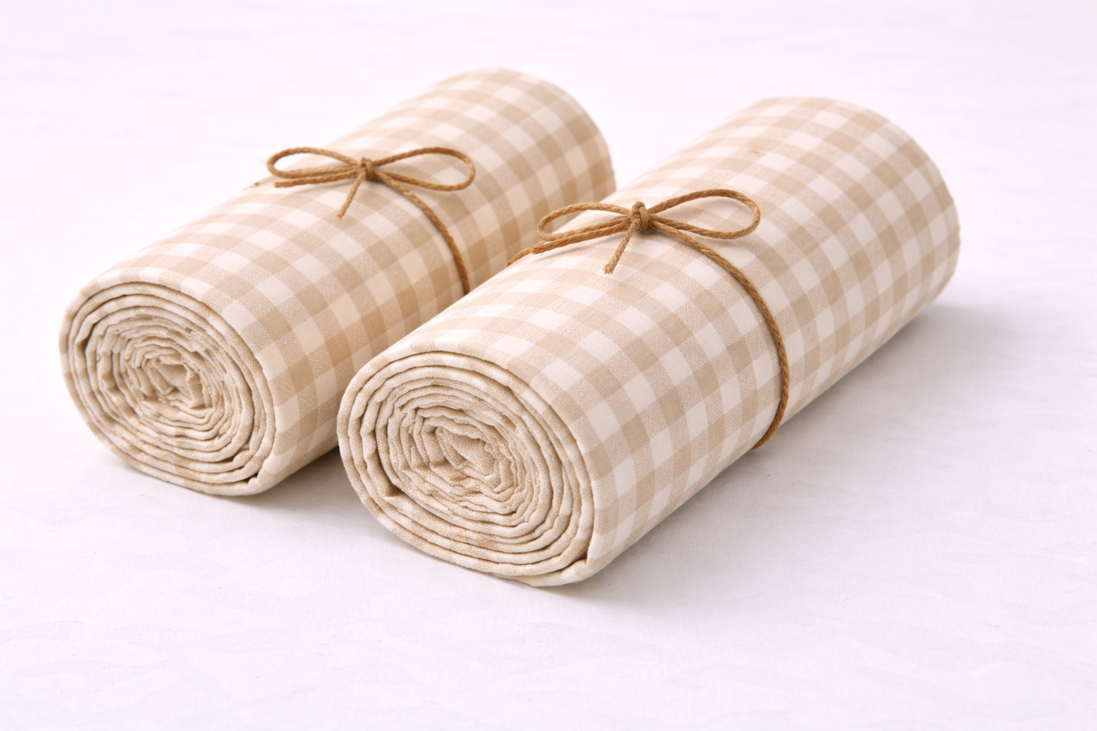 Cotton Bedsheet with Brown Check - Image 2