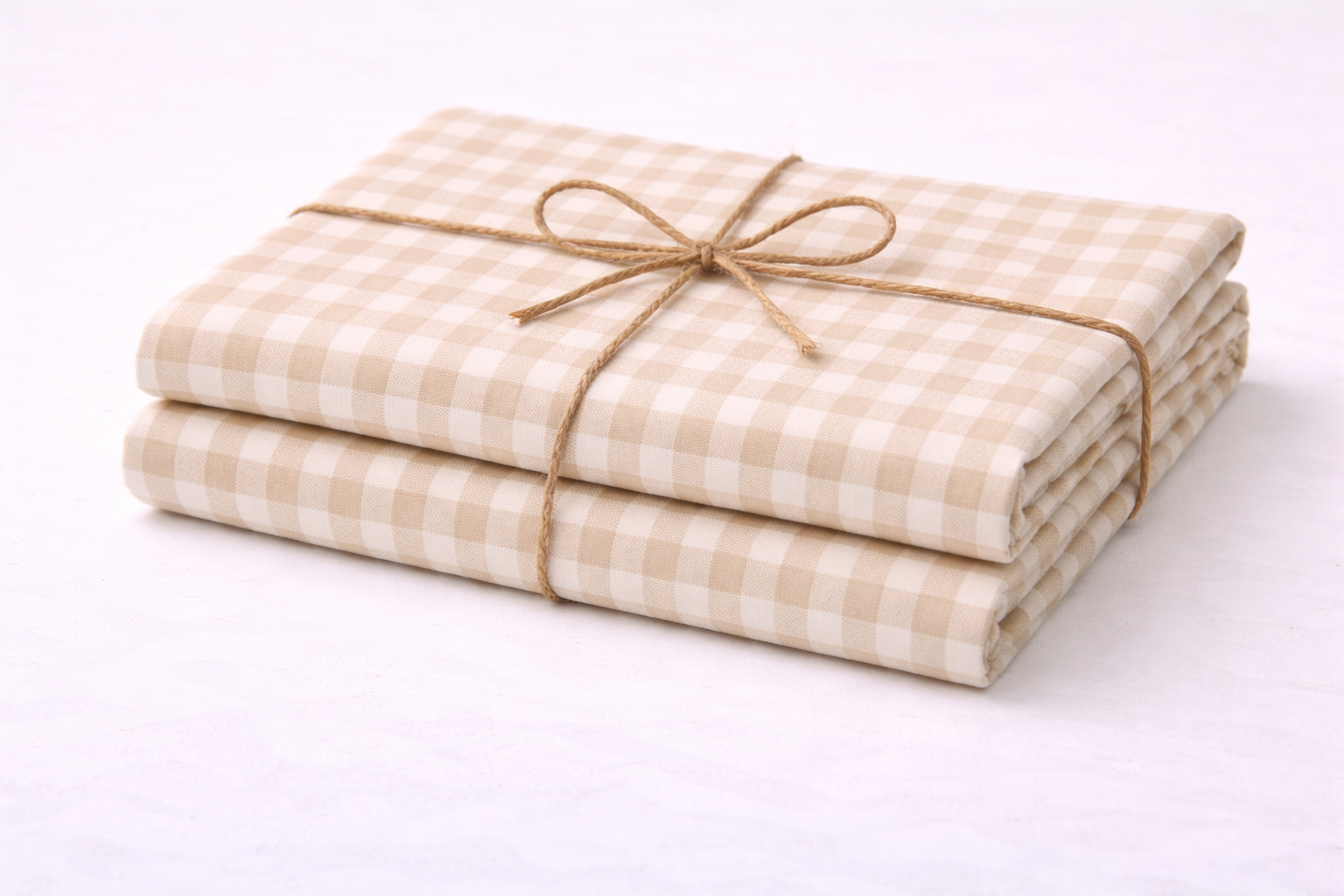 Cotton Bedsheet with Brown Check - Image 3