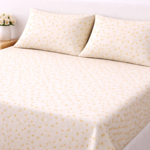 Cotton Bedsheet with Baze Yellow small floral