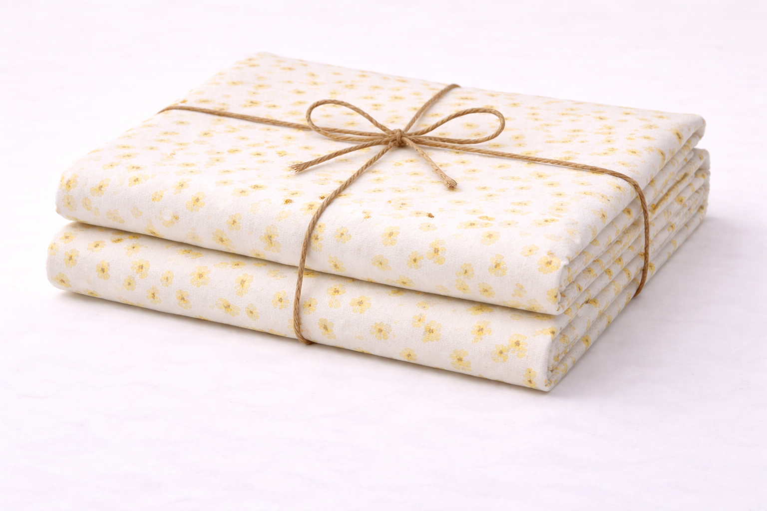 Cotton Bedsheet with Baze Yellow small floral - Image 3