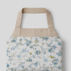 Cotton Apron with design - White Floral