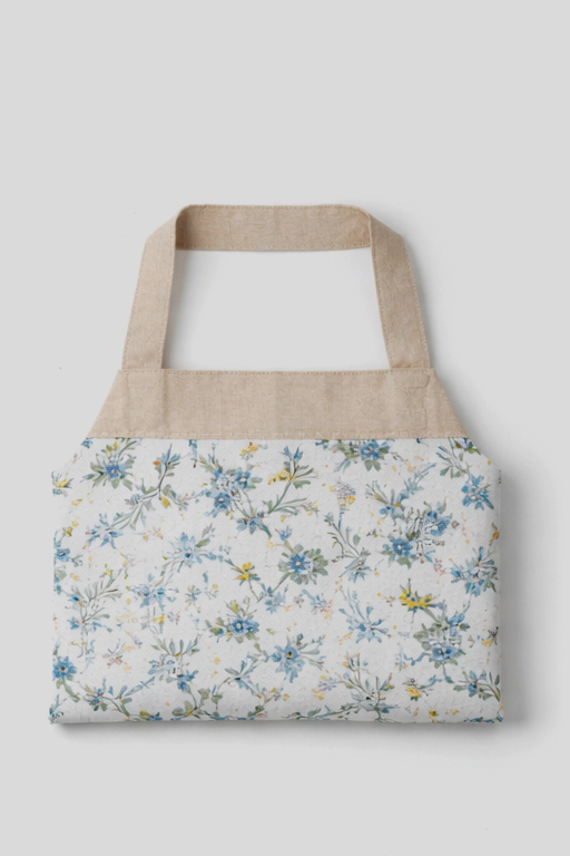 Cotton Apron with design - White Floral