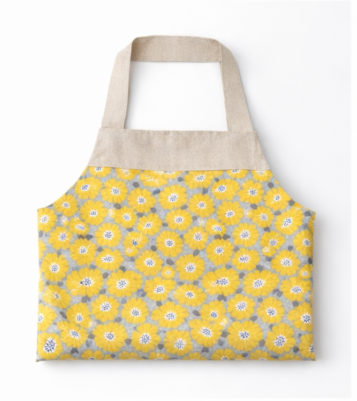 Cotton Apron with design - Yellow Floral
