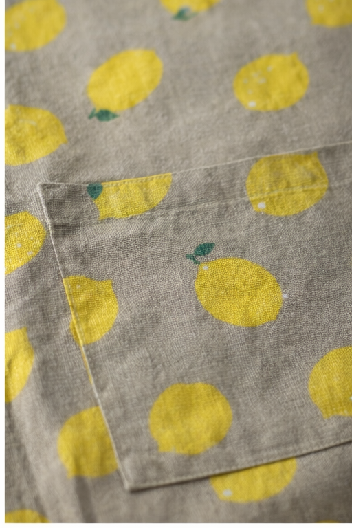 Cotton Apron with design - Lemon - Image 4