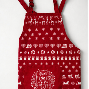 Cotton Apron with design - Red with design