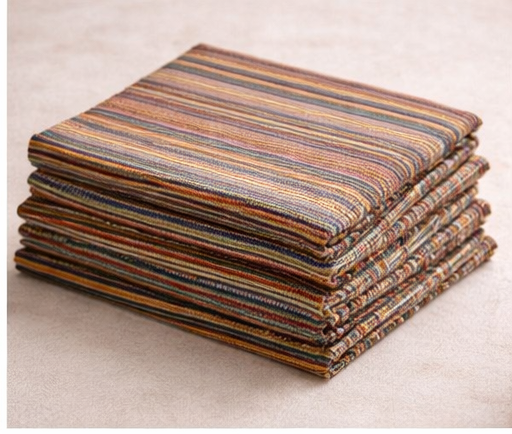 Cotton TABLE RUNNER with design - MULTI COLOUR STRIPE - Image 3