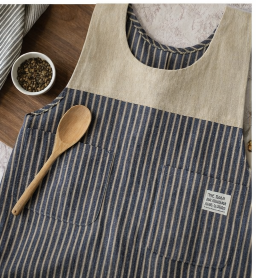 Cotton Apron with design - Striped