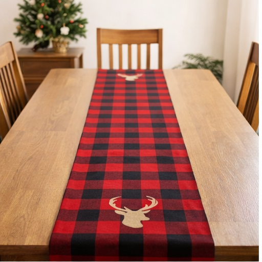 Cotton TABLE RUNNER with design - RED DEER - Image 3
