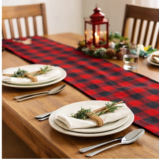 Cotton TABLE RUNNER with design - RED DEER - Image 2